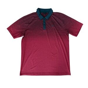Oakley Mens Golf Polo Shirt Large Burgundy Black Ombre Heather Athleisure